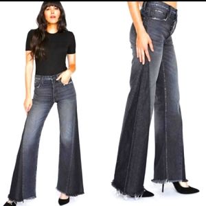New PRPS Goods & Co Mulsanne Highwaiste Sweep Legs Raw Hem Jeans sz 1 or Euro 25